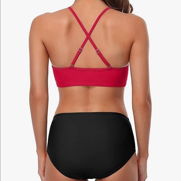 NWT Amazon charm leaks womens halter bikini swimwear high neck two piece bikini - Picture 2 of 8